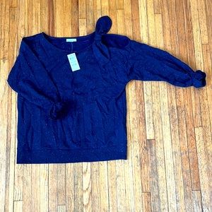 Navy Open-shoulder Sweater